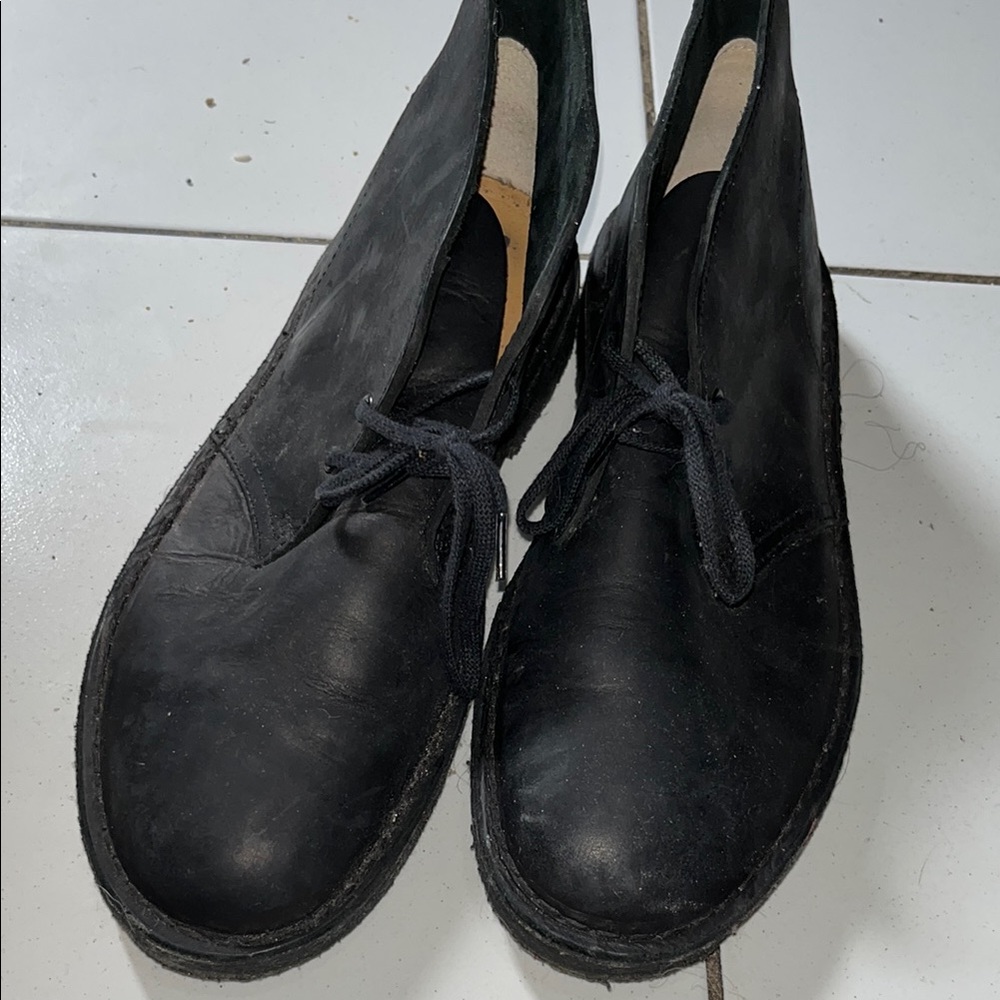 Clarks Black Chukka Boots Suede Leather